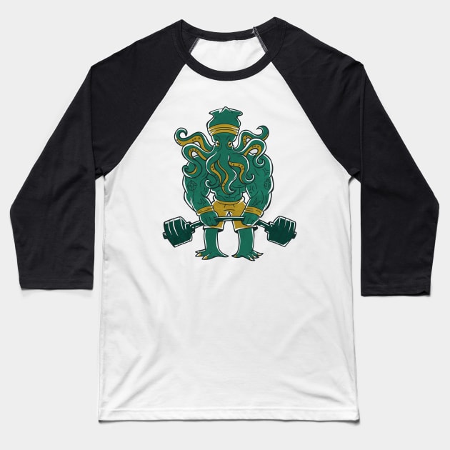 Cthulhu lifting weights Baseball T-Shirt by Picasso_design1995